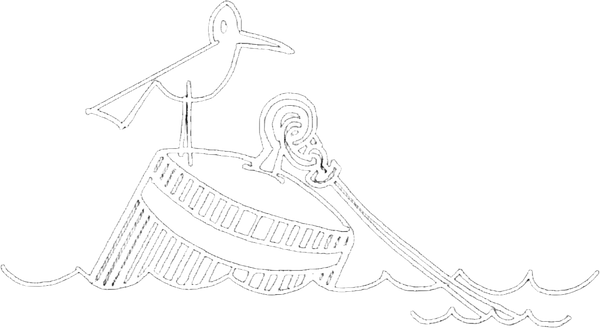 Newport Beach Mooring Association logo: a hand-drawn bird perched on a mooring ball